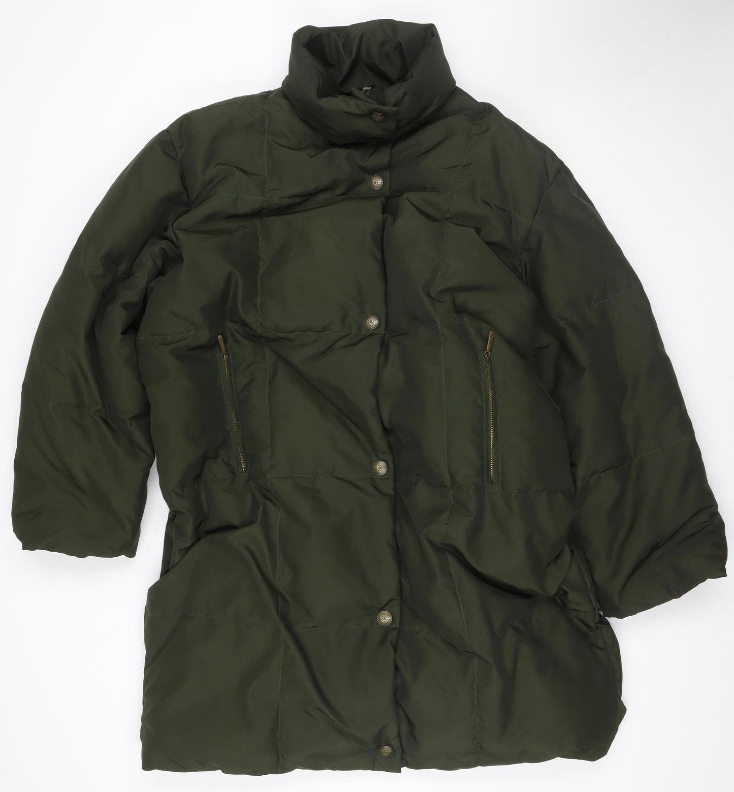 Marella Women's Green Puffer Jacket, Size 14