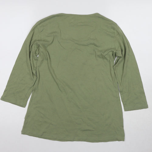 Cotton Traders Women's Green Square Neck T-Shirt