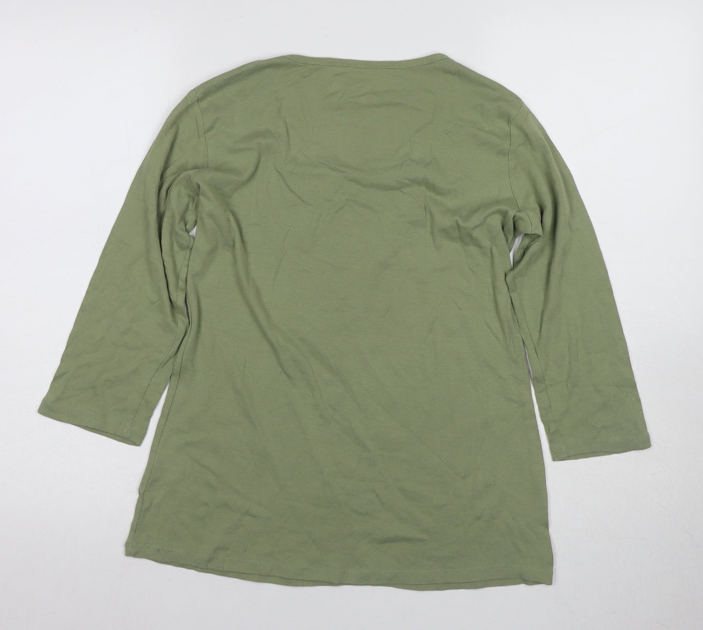 Cotton Traders Women's Green Square Neck T-Shirt