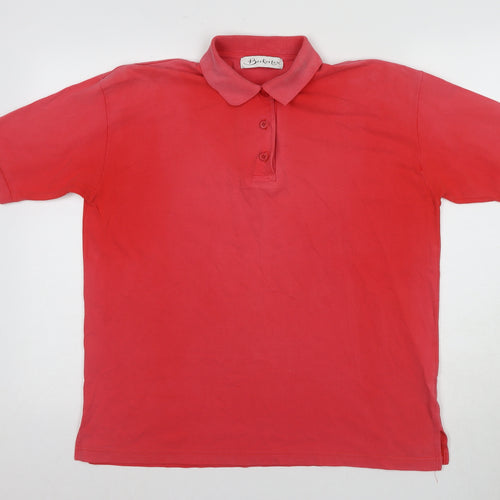 Berkertex Women's Red Polo Shirt, Size 12, Short Sleeve