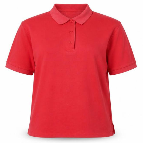 Berkertex Women's Red Polo Shirt, Size 12, Short Sleeve