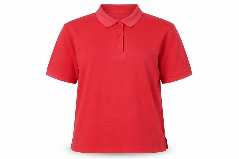 Berkertex Women's Red Polo Shirt, Size 12, Short Sleeve