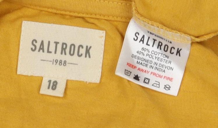 Saltrock Women's Yellow T-Shirt Size 18