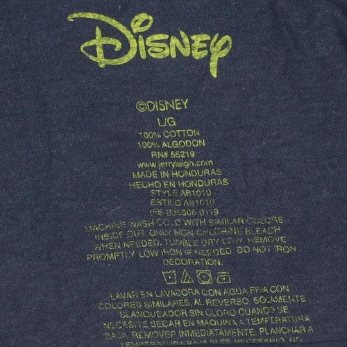 Disney Men's Blue Graphic T-Shirt L - Fun Cartoon Florida Design