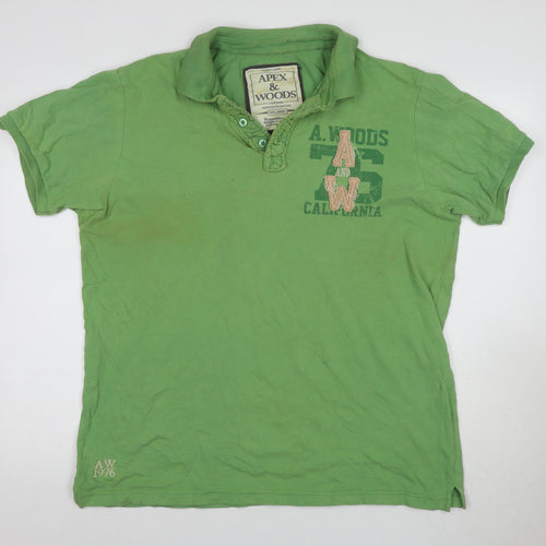 Apex & Woods Men's Green Polo Shirt 2XL Short Sleeve