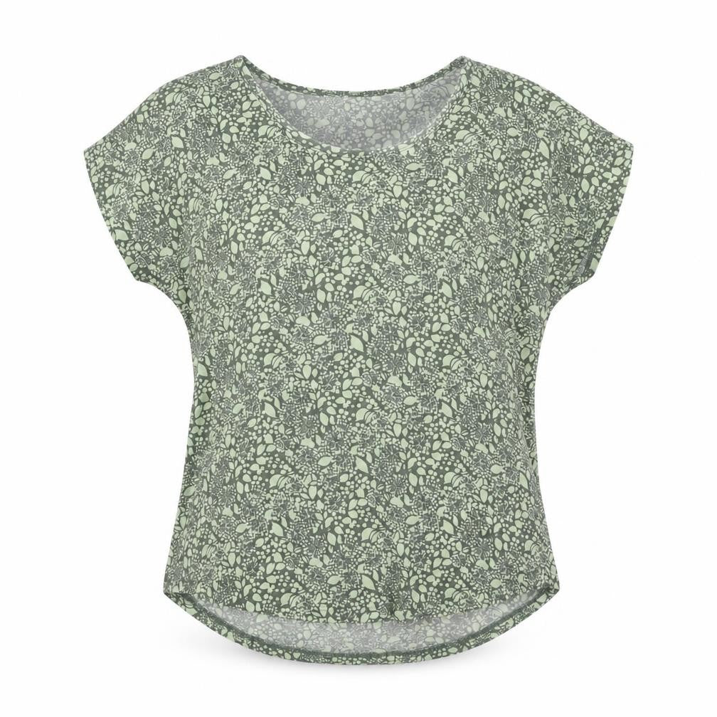Lands' End Women's Green Floral T-Shirt Size 8