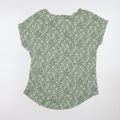 Lands' End Women's Green Floral T-Shirt Size 8