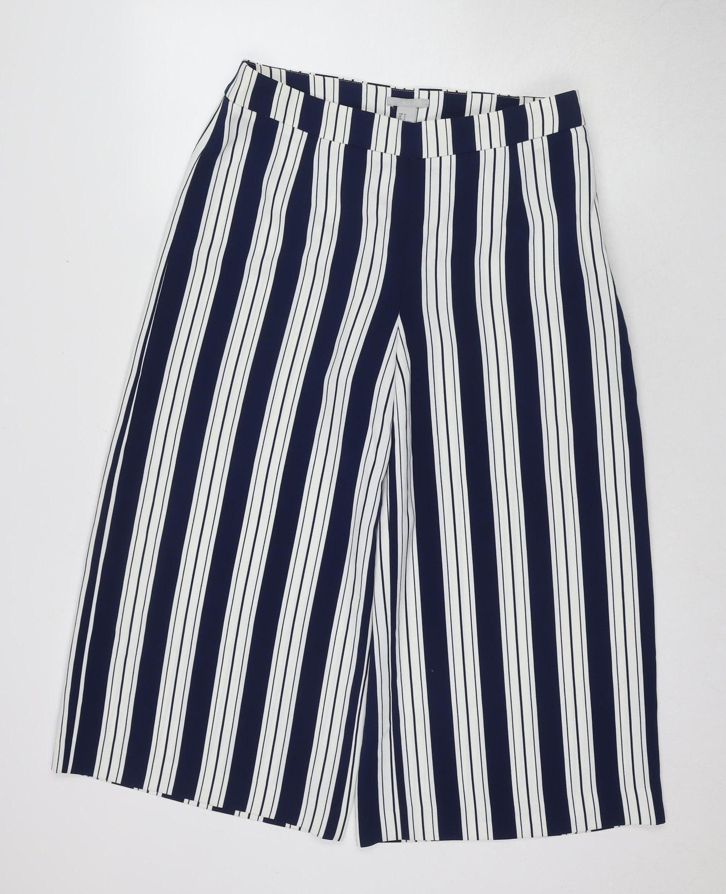 H&M Women's Blue Cropped Trousers Size 16