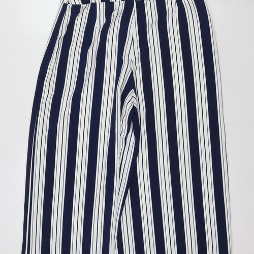 H&M Women's Blue Cropped Trousers Size 16