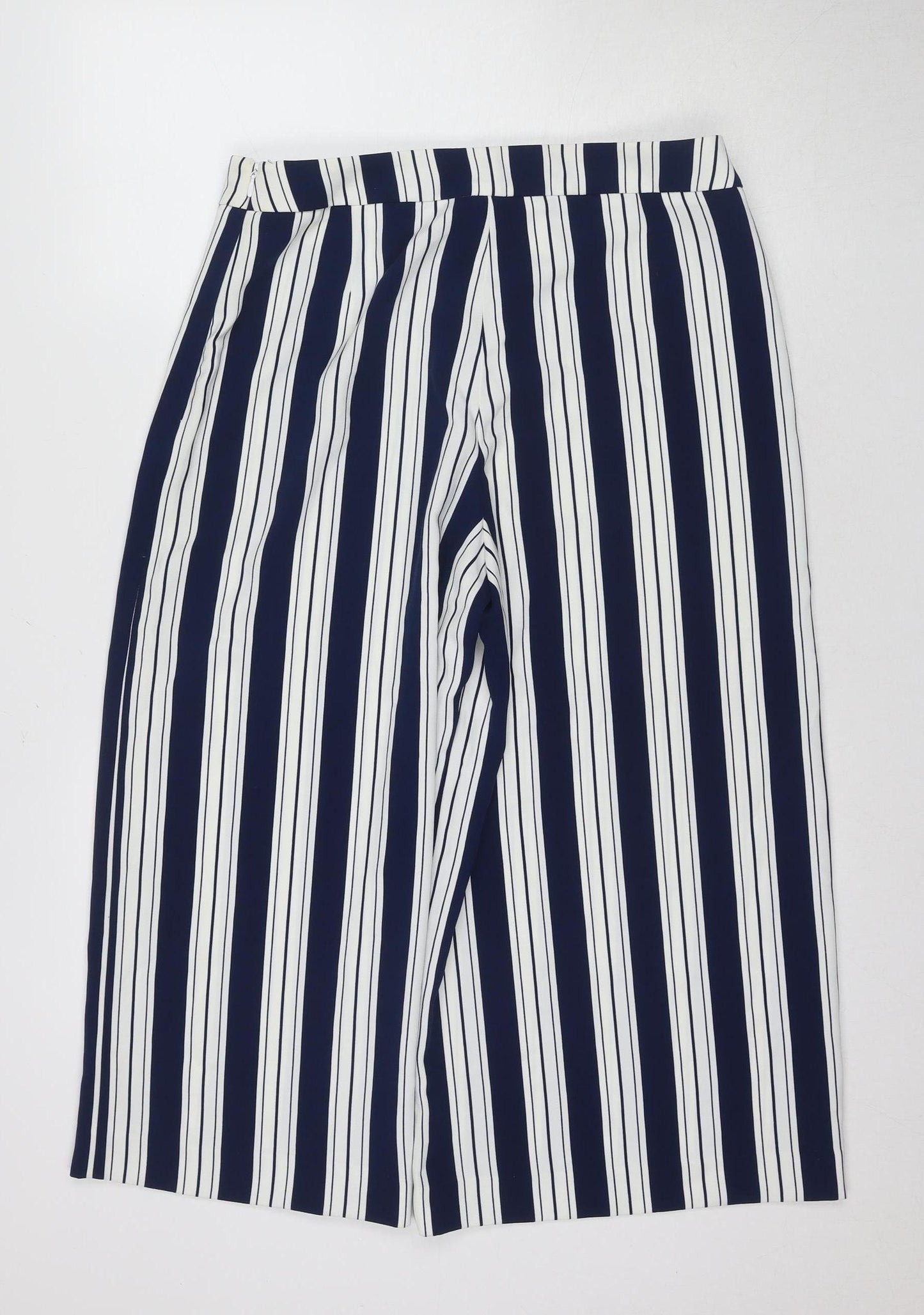 H&M Women's Blue Cropped Trousers Size 16