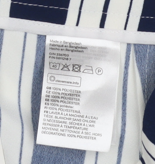 H&M Women's Blue Cropped Trousers Size 16