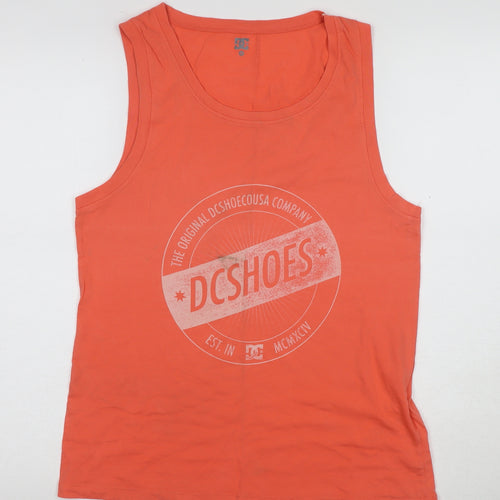 DC Shoes Men's Orange Sleeveless T-Shirt S
