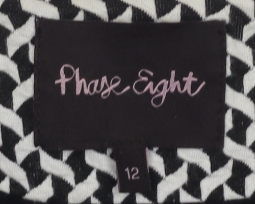 Phase Eight Women's Black Geometric Blazer Size 12