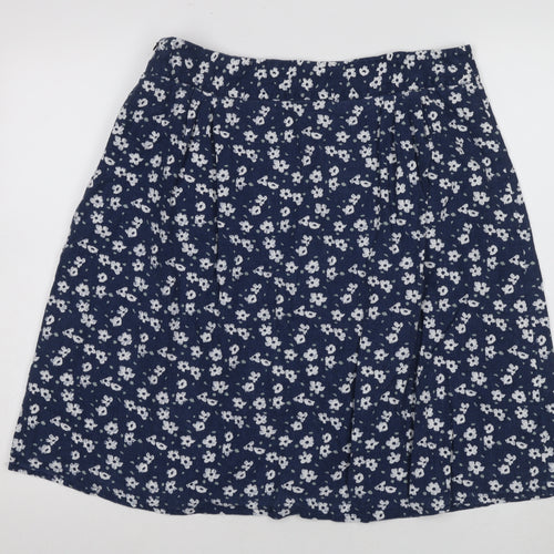 Crew Clothing Co. Women's Blue Floral A-Line Skirt Size 14