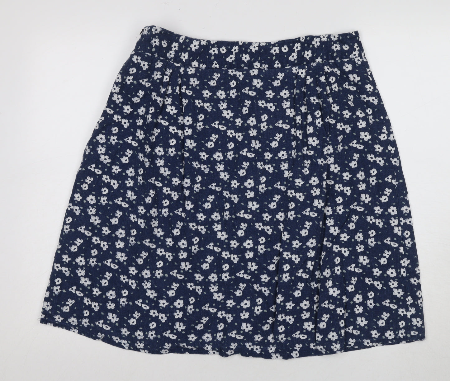 Crew Clothing Co. Women's Blue Floral A-Line Skirt Size 14