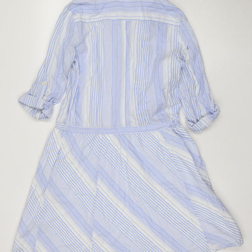 Gap Women's Blue Striped Shirt Dress S