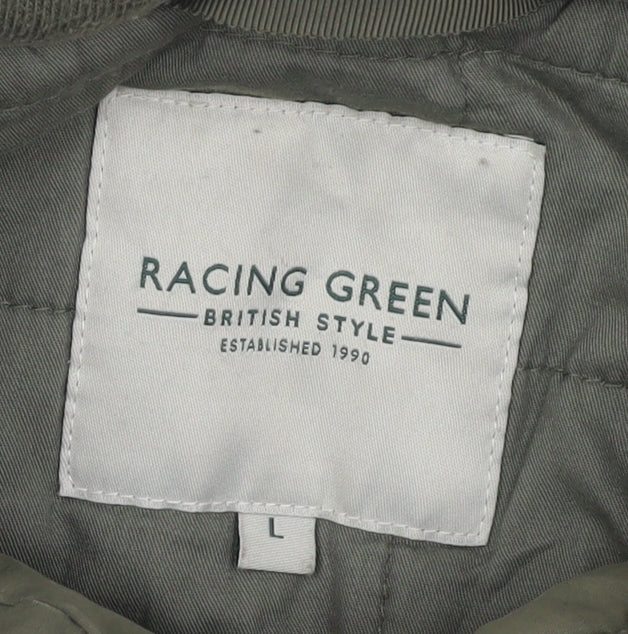 Racing Green Men's Green Parka Jacket - L - Casual/Walking