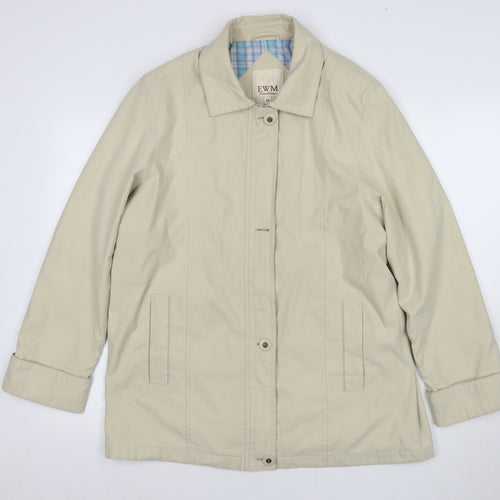 EWM Women's Beige Regular Fit Mid-Length Coat