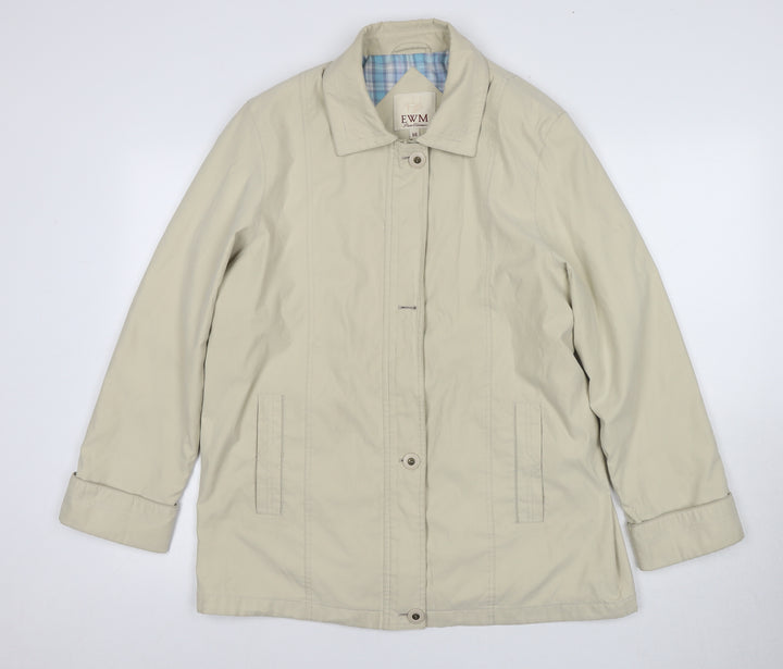 EWM Women's Beige Regular Fit Mid-Length Coat