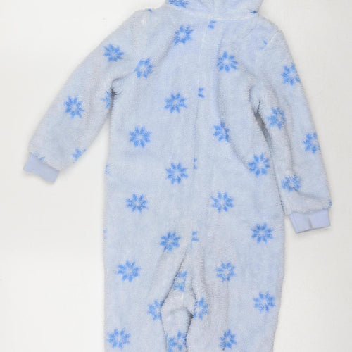 Marks and Spencer Girls Frozen Onesie Blue 2-3 Yrs Hooded