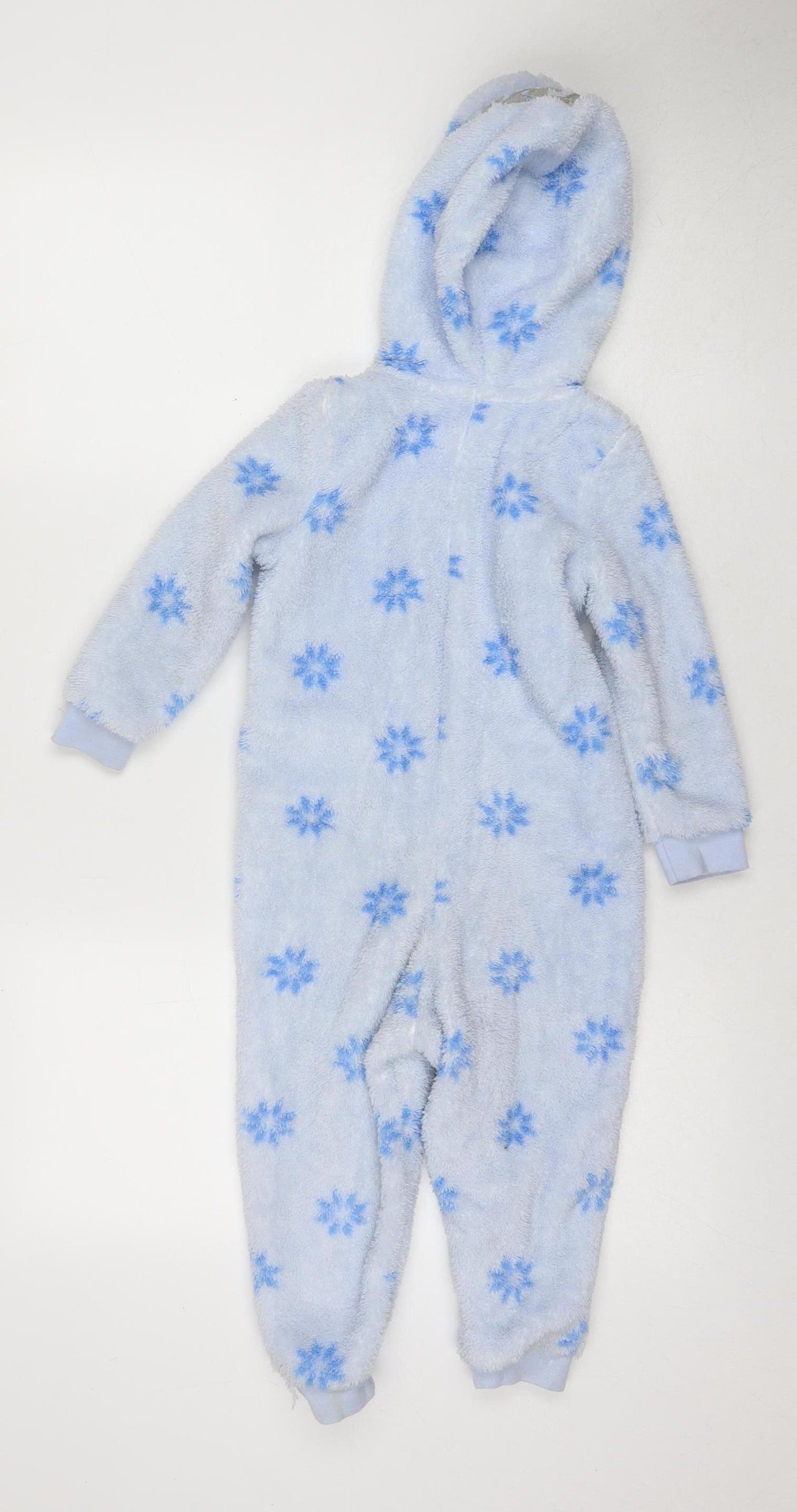 Marks and Spencer Girls Frozen Onesie Blue 2-3 Yrs Hooded