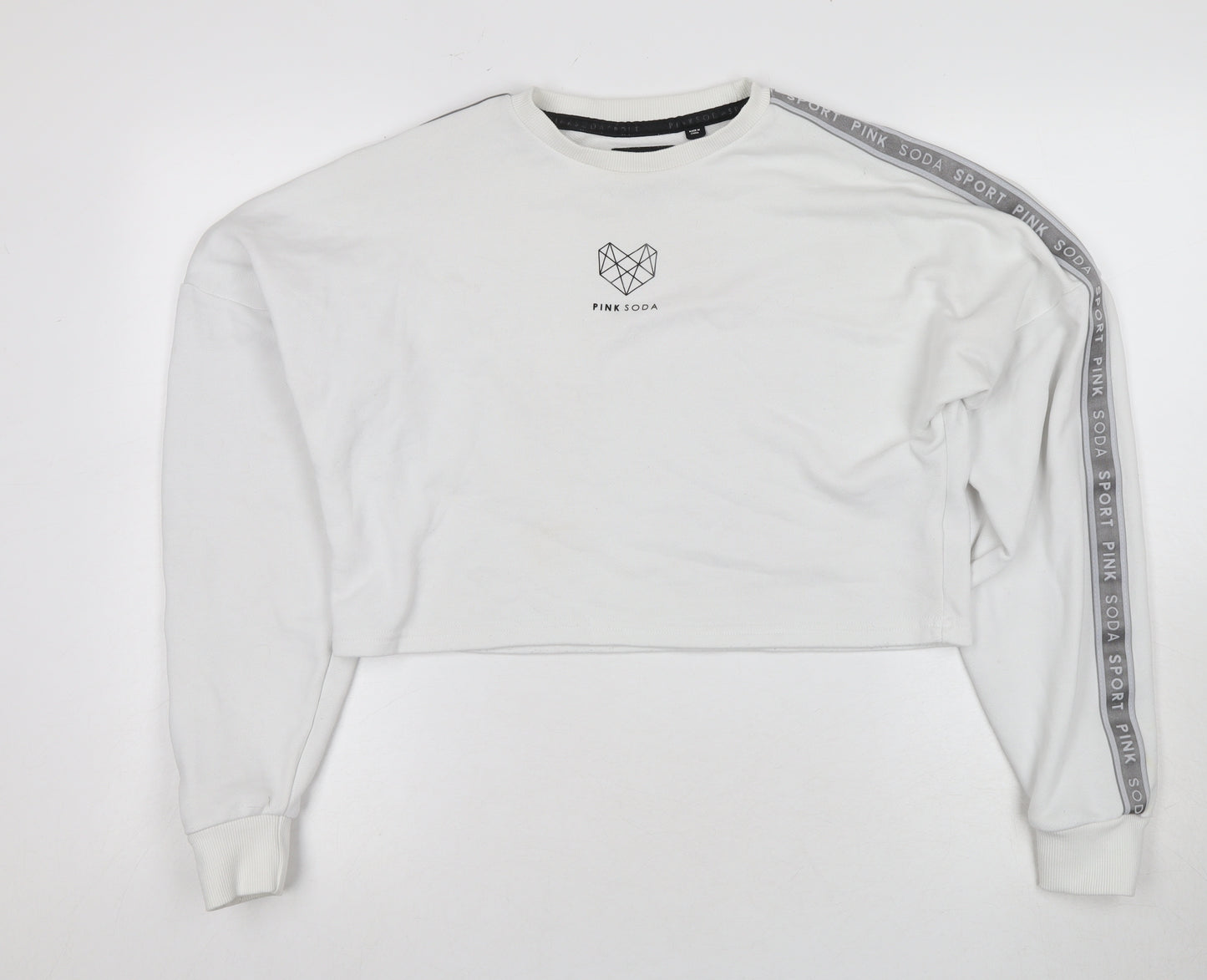 Pink Soda Sport Women's White Pullover Sweatshirt Size 8