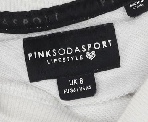 Pink Soda Sport Women's White Pullover Sweatshirt Size 8