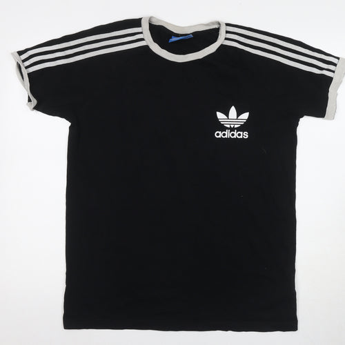 Adidas Men's Black T-Shirt, Size S, Logo Crew Neck
