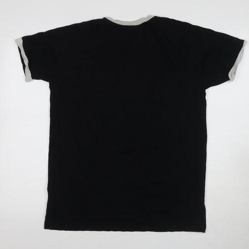 Adidas Men's Black T-Shirt, Size S, Logo Crew Neck