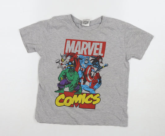 Marvel Boys Grey T-Shirt 5-6 Years Superhero Graphic