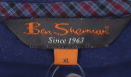 Ben Sherman Men's Blue T-shirt, Size XL.