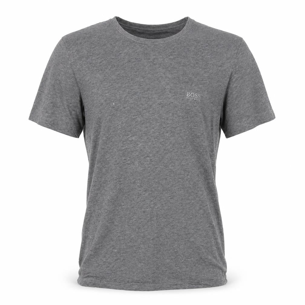 BOSS Men's Grey Cotton T-Shirt, Size S, Short Sleeve