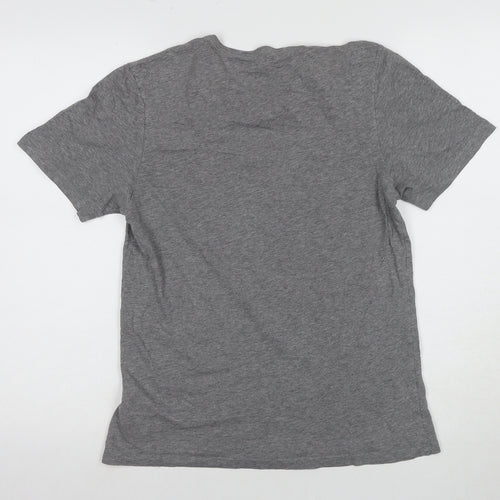 BOSS Men's Grey Cotton T-Shirt, Size S, Short Sleeve