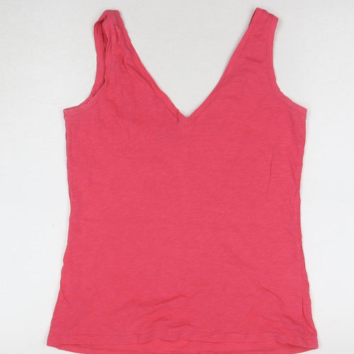 Boden Women's Pink Sleeveless V-Neck Cotton Tank