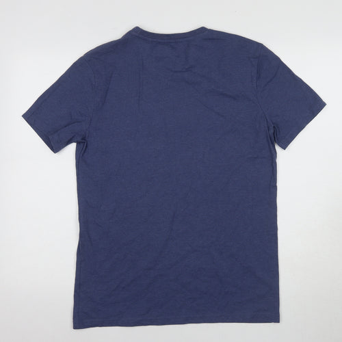 Coca-Cola Men's Blue Christmas T-Shirt - Size S
