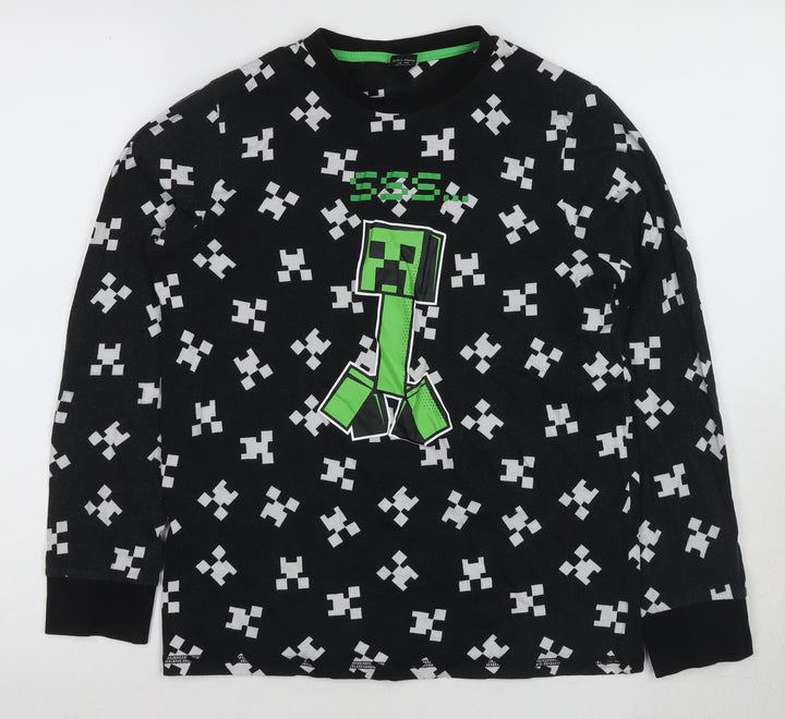 Minecraft Boys Black Long Sleeve T-Shirt 13-14 Years