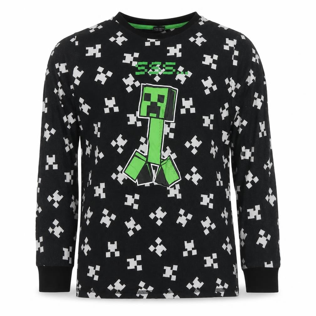 Minecraft Boys Black Long Sleeve T-Shirt 13-14 Years