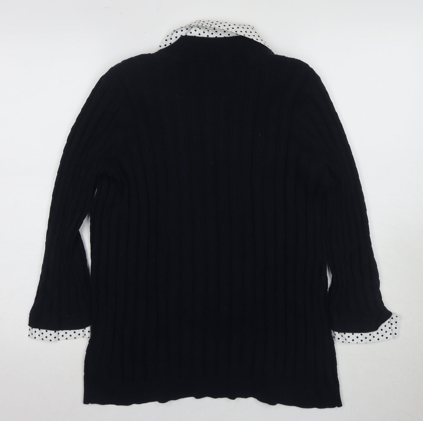 Maine Women's Black Cardigan Size 18 Long Sleeve Polka Dot