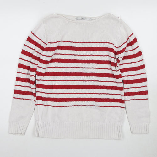Inle Women's Red Striped Pullover Jumper, Size 14