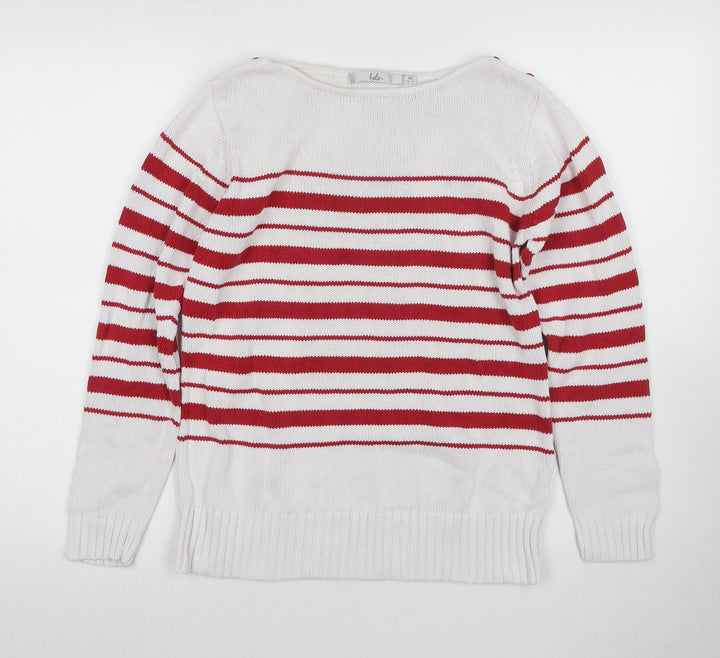 Inle Women's Red Striped Pullover Jumper, Size 14