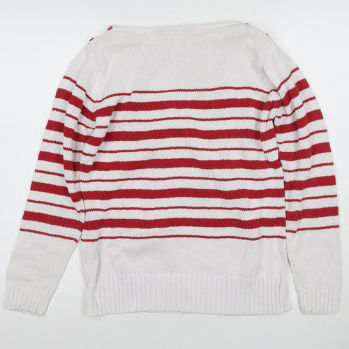 Inle Women's Red Striped Pullover Jumper, Size 14