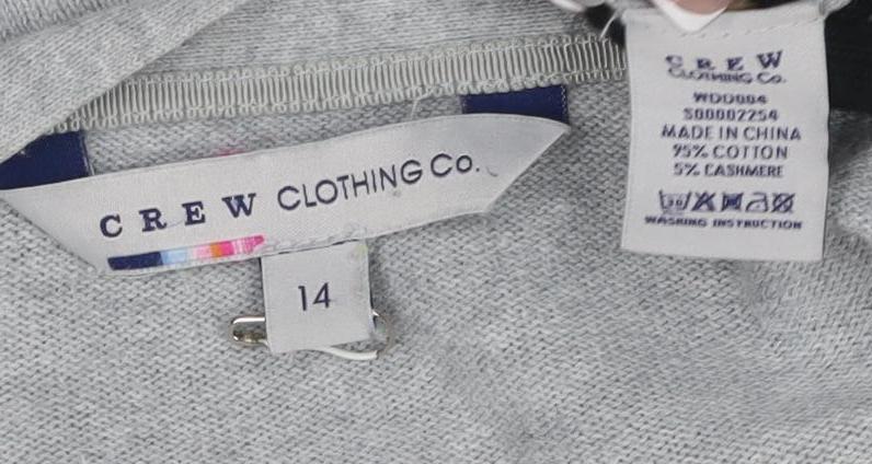 Crew Clothing Co. Women's Grey Cardigan Size 14