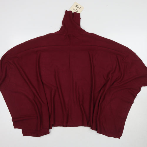 QED London Women's Red Roll Neck Jumper Tunic One Size