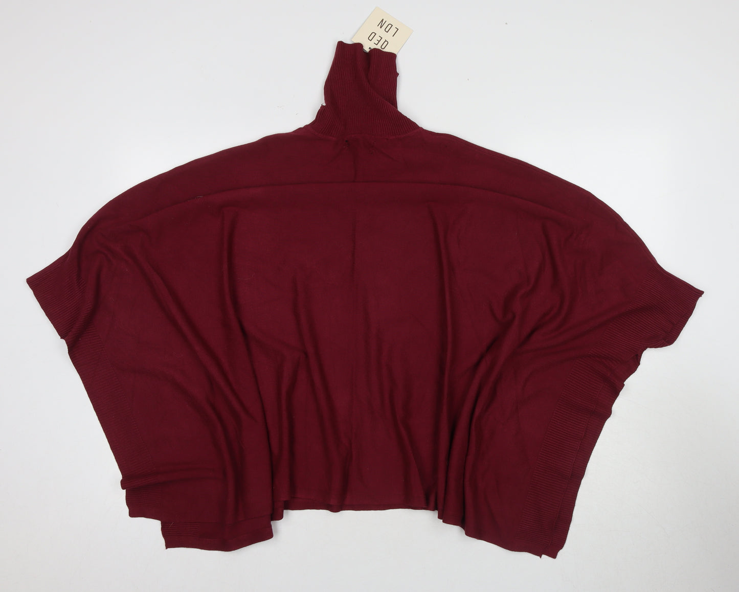 QED London Women's Red Roll Neck Jumper Tunic One Size