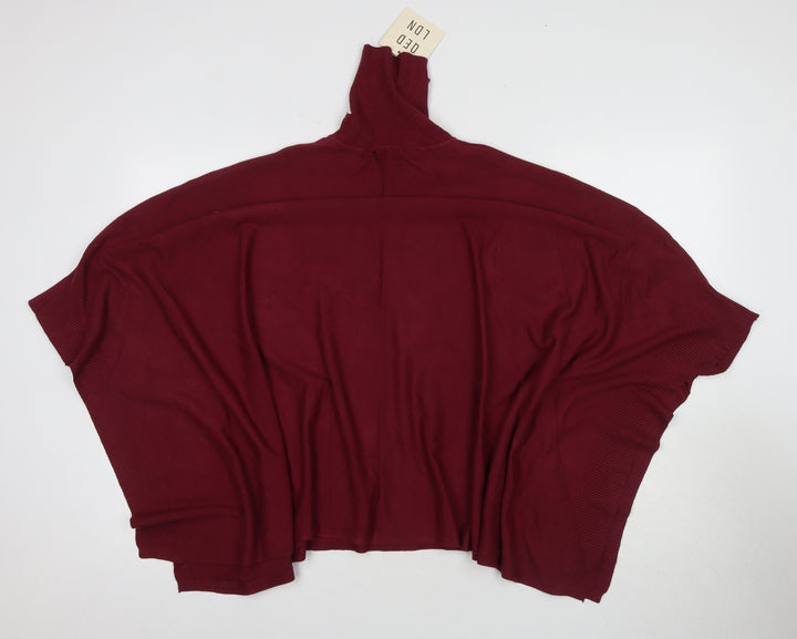 QED London Women's Red Roll Neck Jumper Tunic One Size
