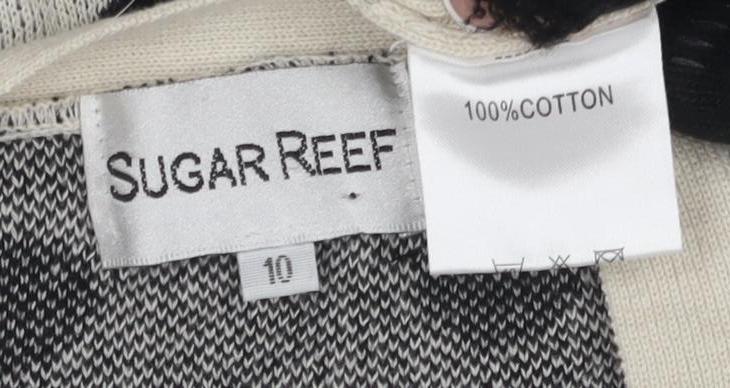 Sugar Reef Women's Ivory Polka Dot Cardigan Size 10