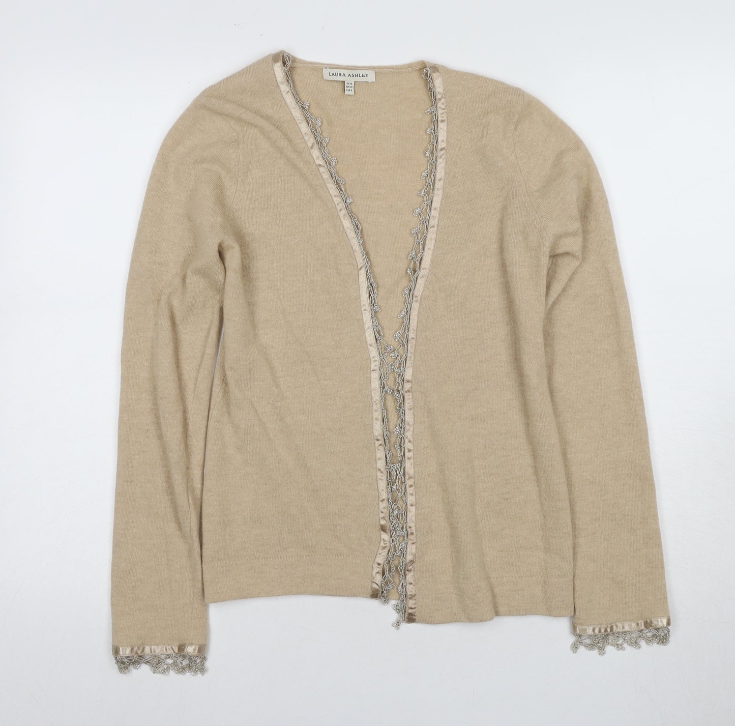 Laura Ashley Women's Beige Cardigan - Size 10
