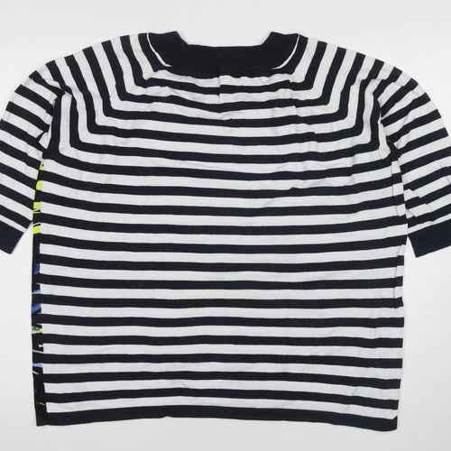 Beth Jordan Women's Black Striped Crew Top Size 18
