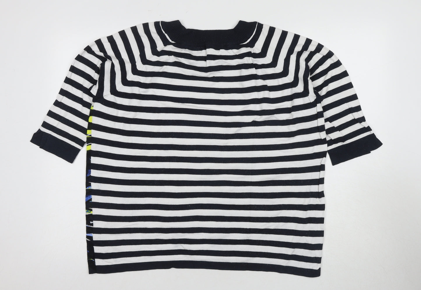 Beth Jordan Women's Black Striped Crew Top Size 18