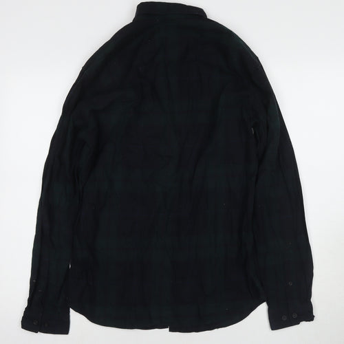 Jack & Jones Men's Black Slim Fit Plaid Shirt
